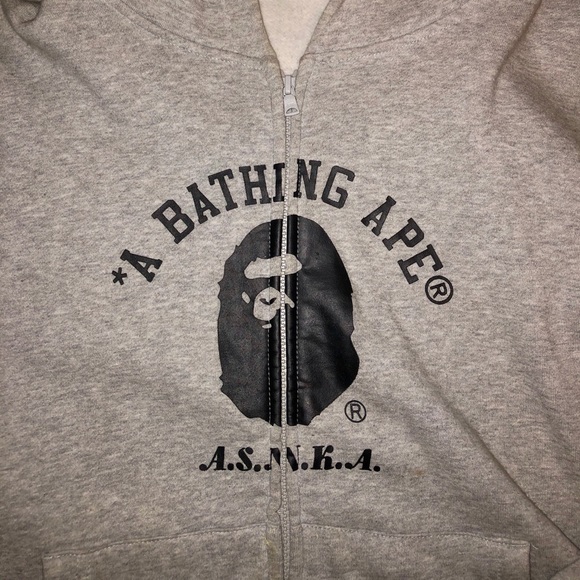 Bape Tops - BAPE Zip up Hoodie Grey